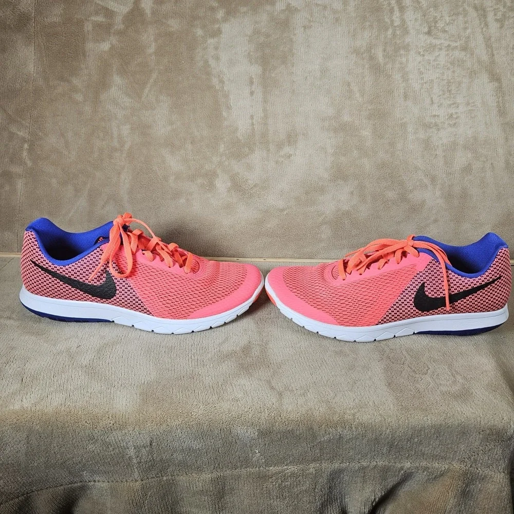 Nike Flex Experience RN 6 Womens 9 Running Shoes Sunset Glow and Blue Fox